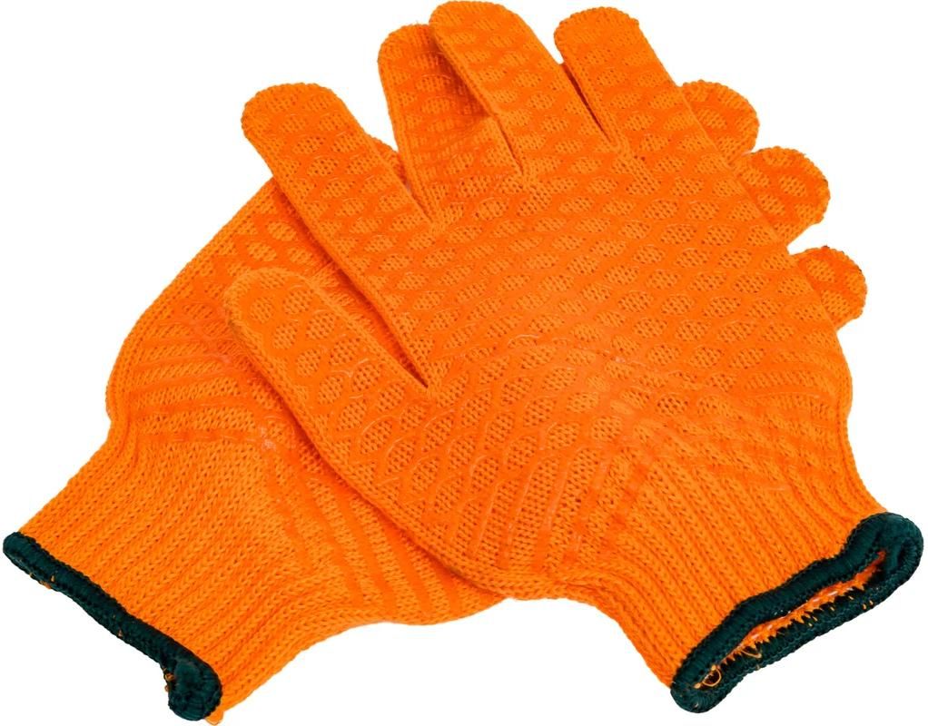 Перчатки трикотажные с противоскользящим двусторонним перекрестным покрытием L-XL ЗУБР Hard 11278-XL - фото