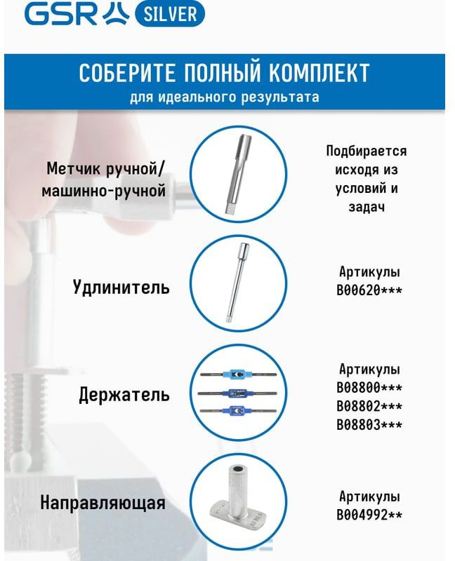 Вороток DIN 1814 Silver GSR - фото