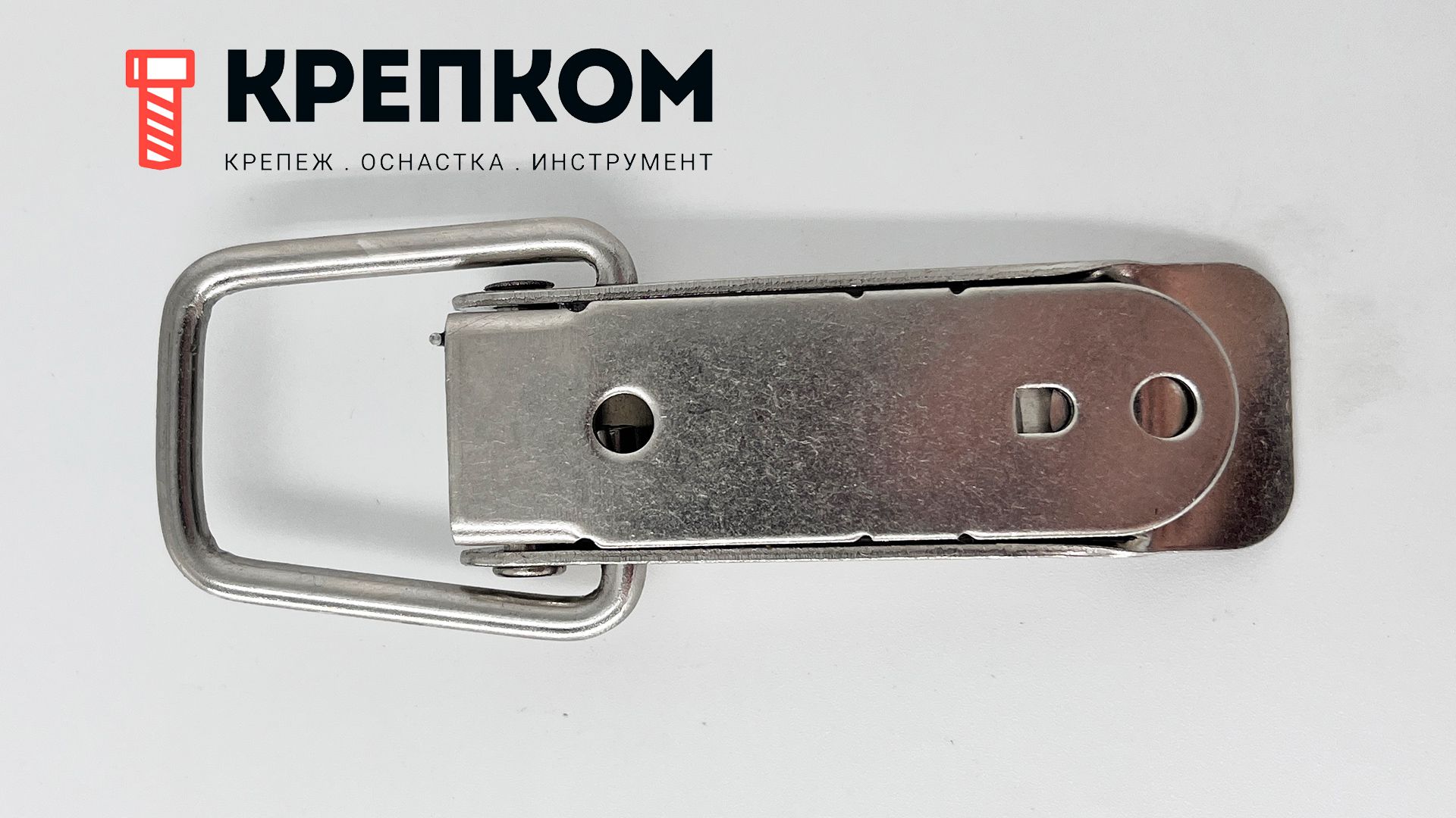 Замок-защелка лягушка L=103 B12, сталь никелированная - фото