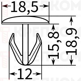 Клипса автомобильная нажимная 0149 - фото