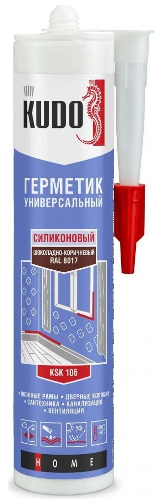Изображение товара Универсальный силиконовый герметик KUDO KSK-106 280 мл шоколадно-коричневый