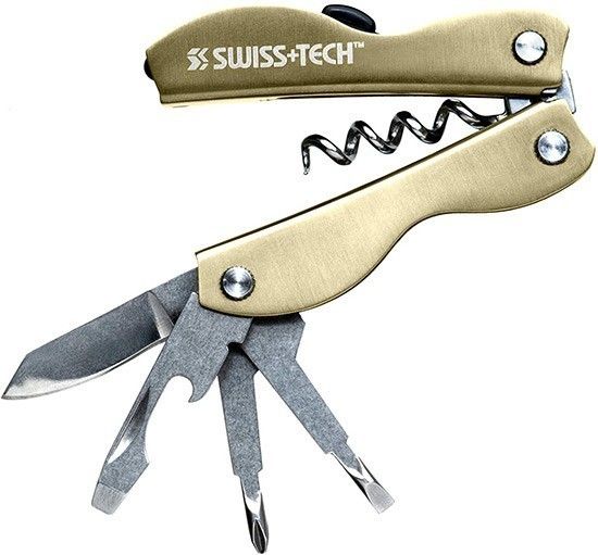 Карманный мультитул-брелок Swiss+Tech Vintage Corkscrew Tool 8-in-1 ST33310 - фото