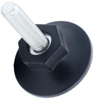 Опора регулируемая с коническим основанием 48 мм и резьбовым стержнем М8х30 48М8-30ЧН, пластик, черная (RAL 9005)