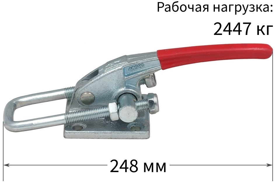 Замок регулируемый натяжной L=25-63 мм (51491), оцинкованная сталь - фото