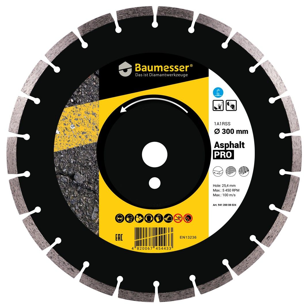 Диск алмазный по асфальту 350х3,5/2,5х10х25,4 Baumesser Asphalt PRO 1A1RSS/C3-H 94320005024 - фото