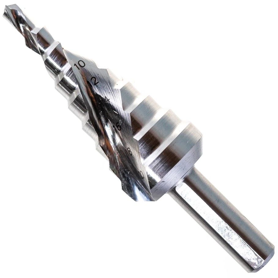 Сверло ступенчатое по металлу, спиральная канавка HSS Messer - фото