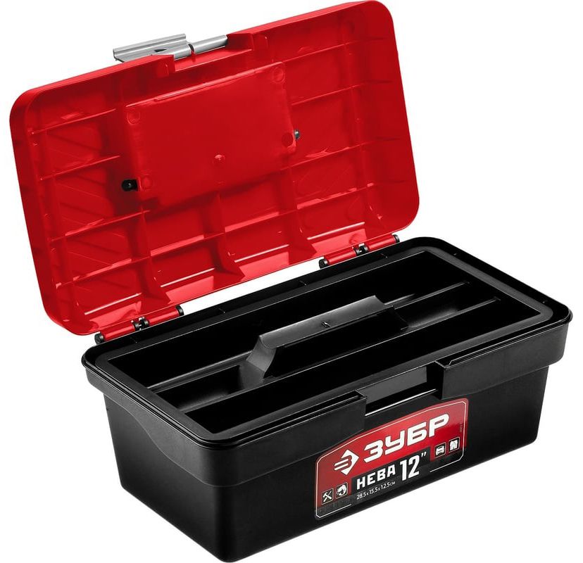 Ящик для инструментов пластиковый 12" 285х155х125 мм НЕВА-12 ЗУБР 38323-12 - фото