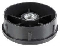 Заглушка внутренняя для трубы круглого сечения 50 мм с резьбой М8, пластик - фото