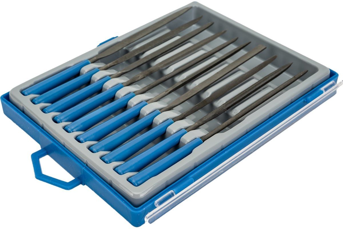 Набор надфилей с ручками 140 мм ЗУБР 16021-2-Н10, 10 шт - фото