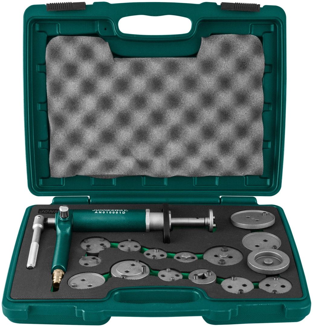 Изображение товара Набор для развода тормозных цилиндров Jonnesway AN010001D 17 насадок сталь для легковых авто