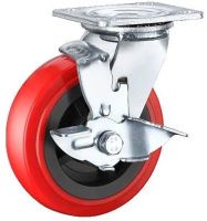 Изображение товара Колесо большегрузное поворотное полиуретановое с тормозом 100 мм SCpnb 42