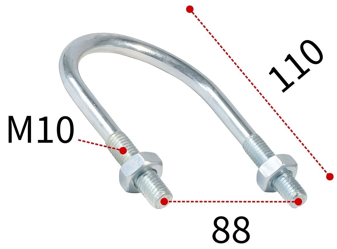 Монтажная скоба с метрической резьбой 66-76 (2 1/2") Fischer ETR 024424, оцинкованная сталь - фото
