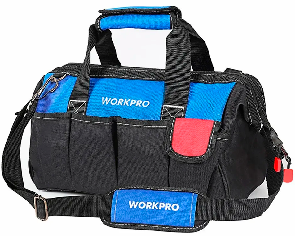 Сумка для инструмента 600D 350х190х220 мм на молнии с широким горлом Workpro WP281004 - фото