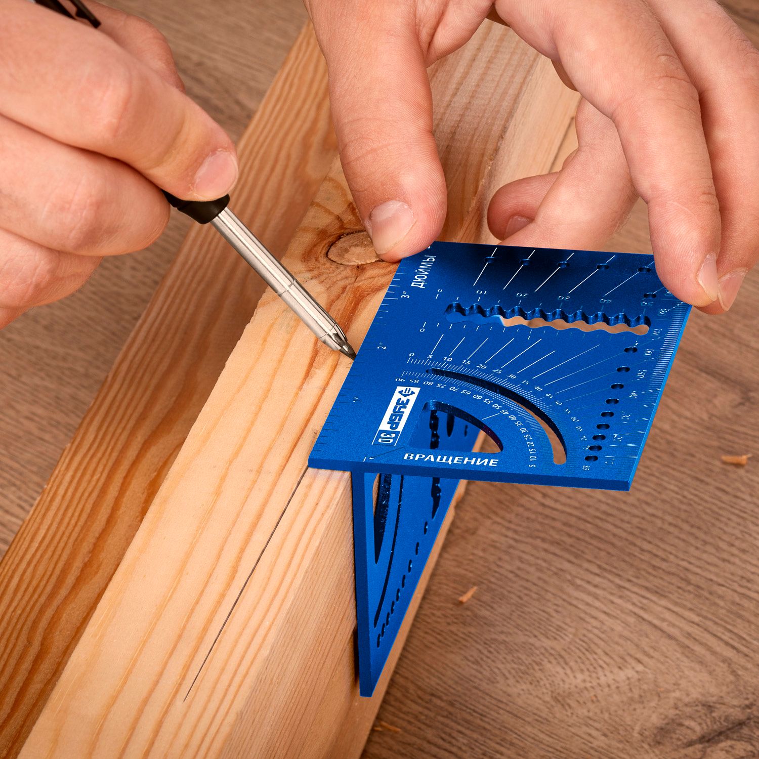 Угольник многофункциональный 7 в 1 3D ЗУБР 34399, алюминий - фото