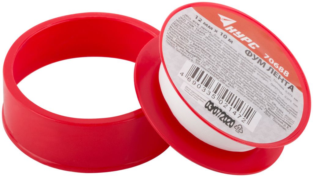 Фум-лента 12 мм х 10 м x 0,075 мм КУРС 70688 - фото