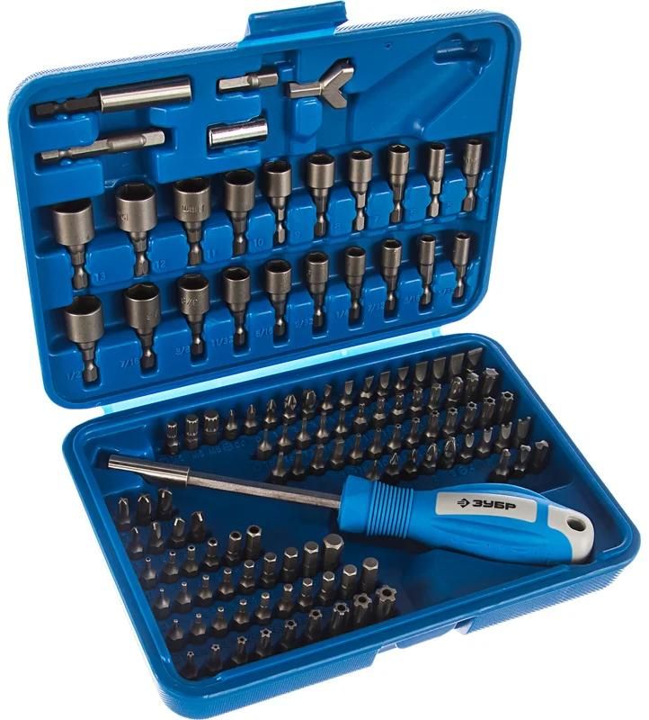 Набор бит Cr-Mo ЗУБР Эксперт 26096-H122, 120 шт в кейсе  - фото