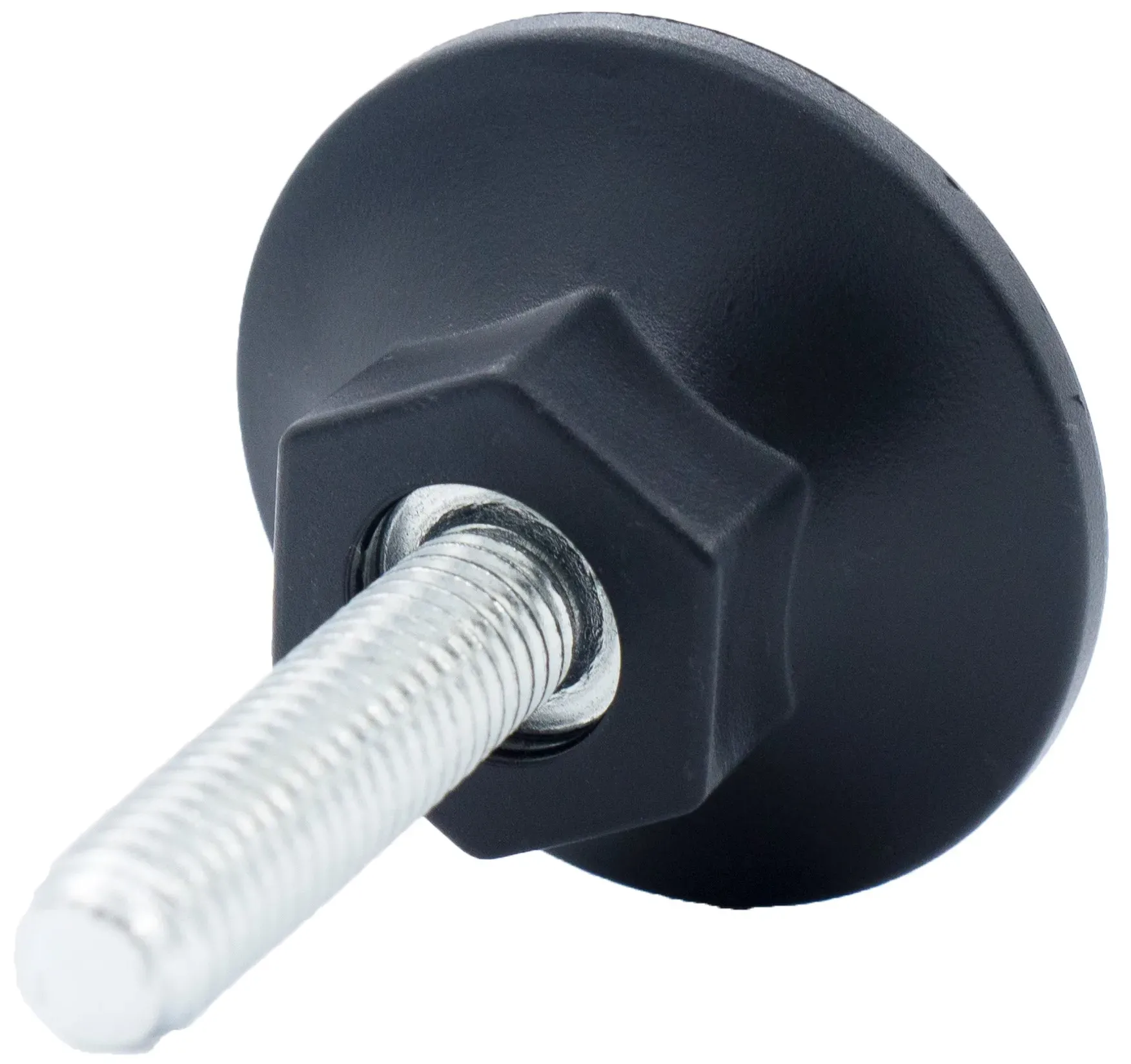Опора регулируемая с коническим основанием 48 мм и резьбовым стержнем М12х40 48М12-40ЧН, пластик, черная (RAL 9005) - фото