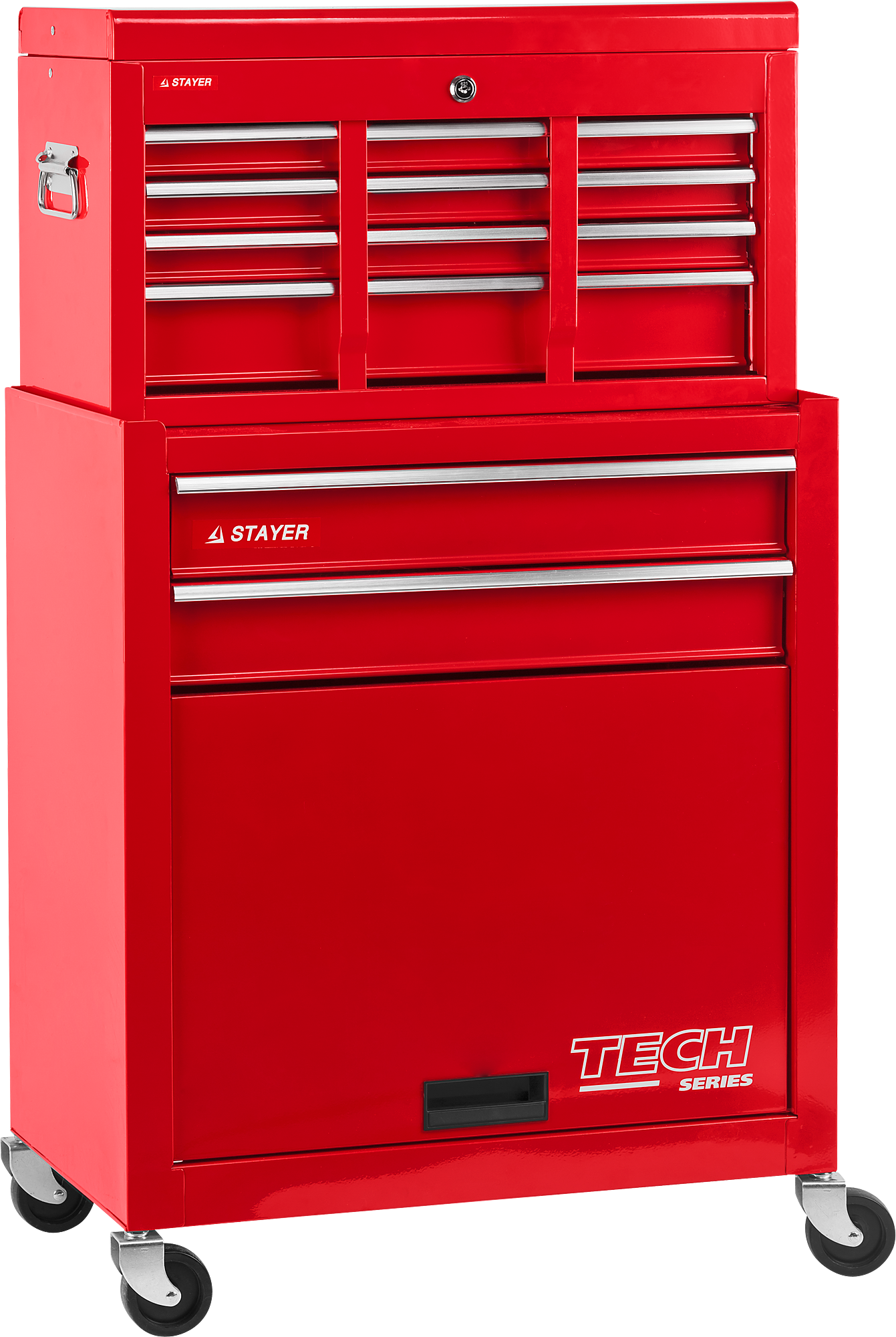 Изображение товара Инструментальная тележка Stayer Master 38909-K с 2 полками и ящиком