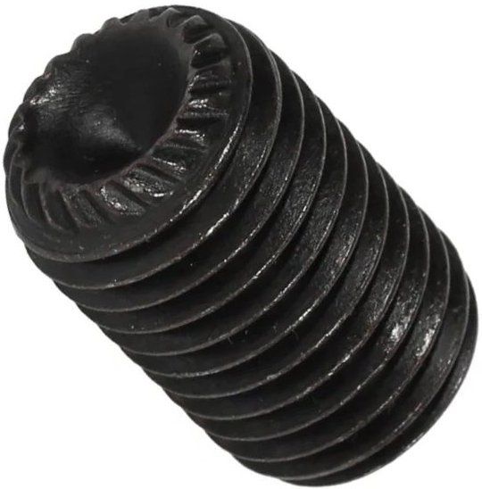 Винт дюймовый UNC установочный засверленный конец с насечками 3/8"-16х1" DIN 916, сталь 45Н - фото