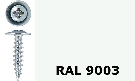 Саморез-клоп острый 4,2х19 окрашенный, RAL 9003 (сигнальный белый) - фото