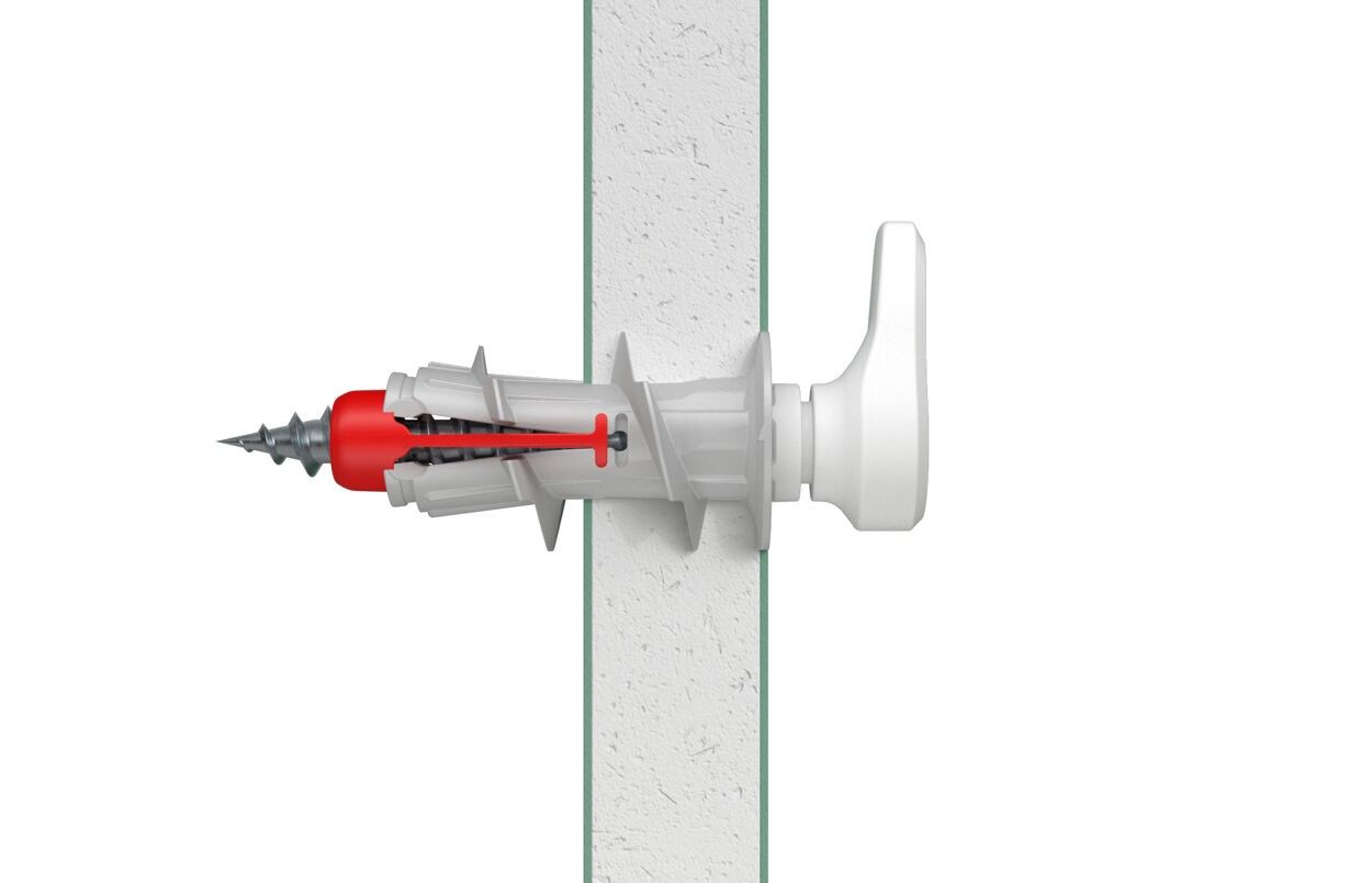 Дюбель для гипсокартона Fischer DuoBlade 557919, с винтом и угловым крюком EasyHook Angle, 6 шт в блистере - фото