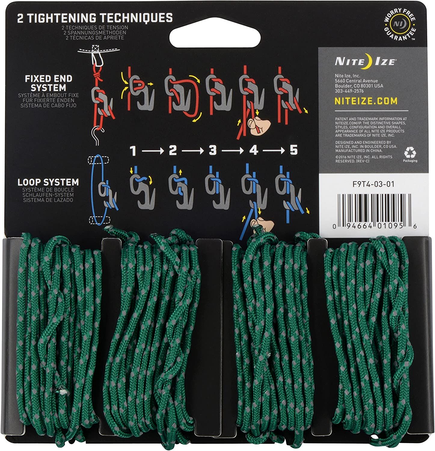 Набор натяжителей с веревками Nite Ize Figure 9 Tent Line Kit F9T4-03-01, 4 шт - фото