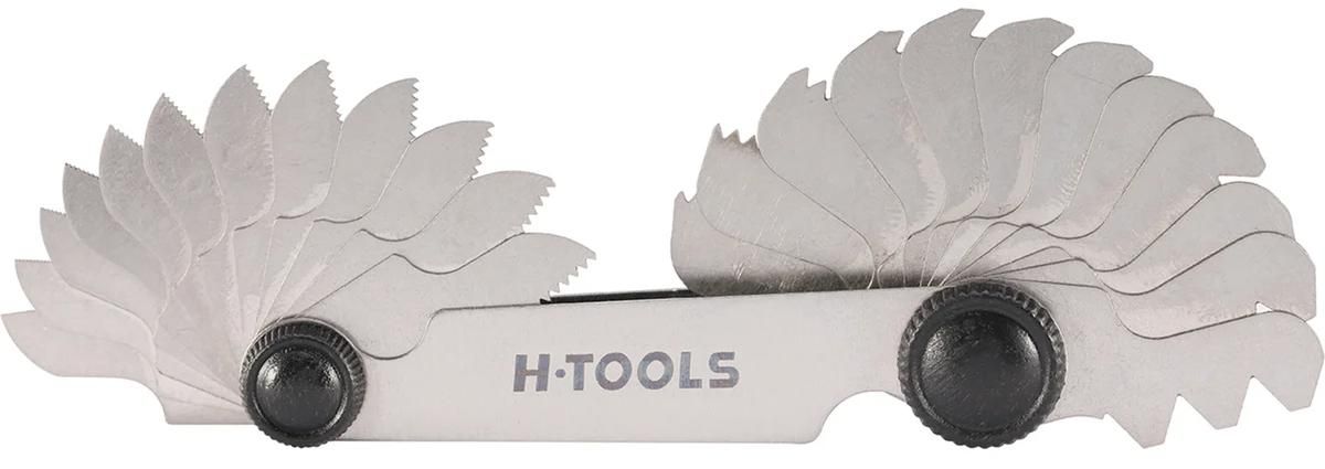 Резьбомер метрический M/MF, 24 шаблона H-Tools 05001020 - фото