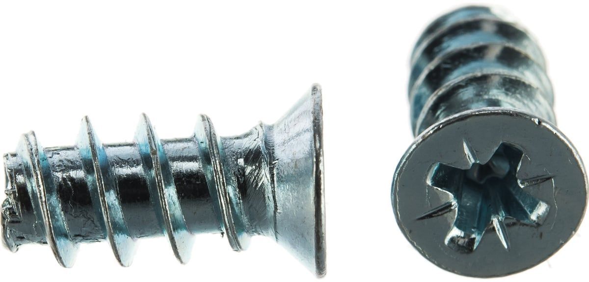 Евровинт с потайной головкой М6,3х13 мм, шлиц PZ, оцинкованная сталь - фото