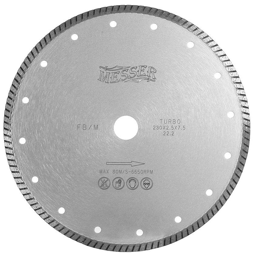 Диск алмазный турбо FB/M по бетону 180 мм, Messer 01-32-180 - фото