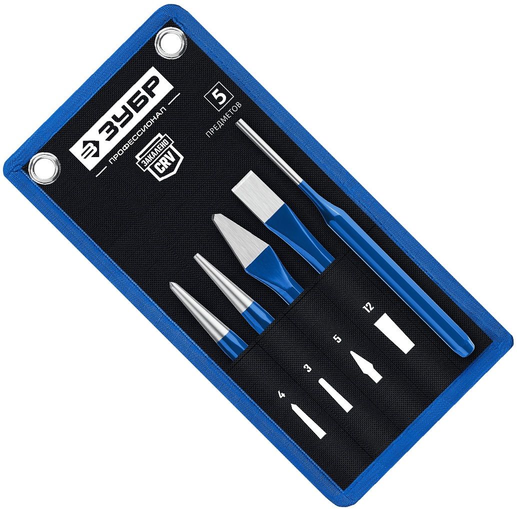 Набор шестигранных ударно-рычажных инструментов ЗУБР 21070-H5, Cr-V, 5 предметов в чехле - фото