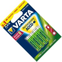 Аккумуляторы AAA 800 мАч Varta Recharge R2U 56703101494, в блистере 3+1 шт