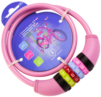 Замок велосипедный тросовый 65 см APECS Code Pink PD-82, кодовый