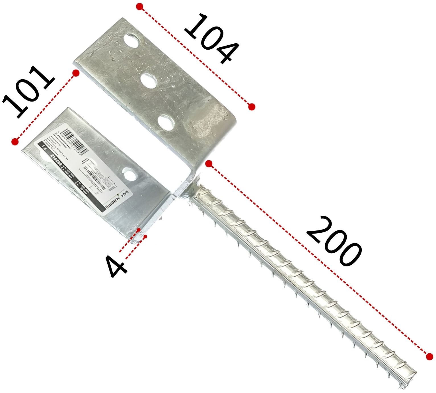 Основание колонны бруса U-образное 101х104х60 мм GAH ALBERTS 214289, горячий цинк - фото