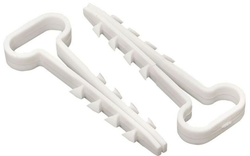 Дюбель хомут для плоского кабеля 12-6 белый 15-0455, нейлон - фото