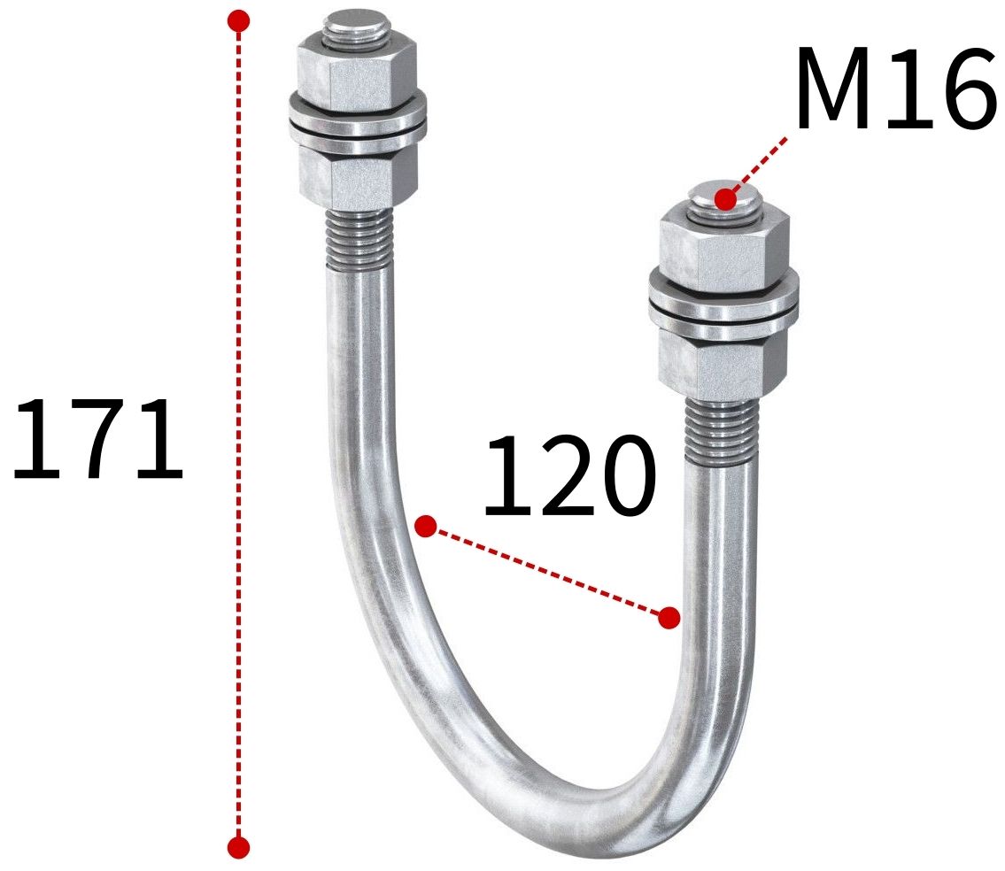 U-образная скоба для тяжелых нагрузок Fischer FMPSU 100 547937, горячеоцинкованная сталь - фото