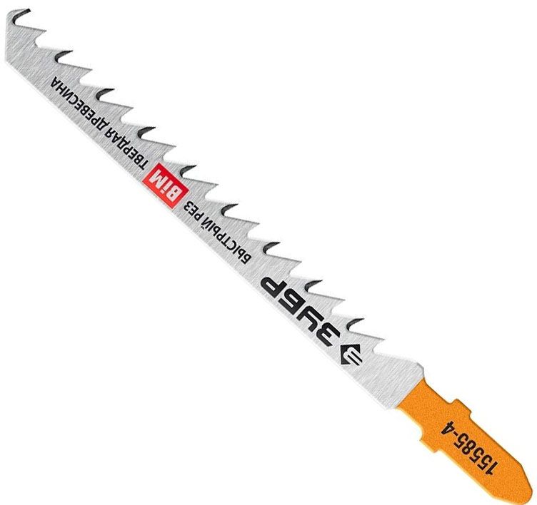 Полотна по дереву T144DF для электролобзика Т-хвостовик 75 мм (6TPI) / 4 мм, ЗУБР 15585-4_z02, биметалл, 2 шт - фото