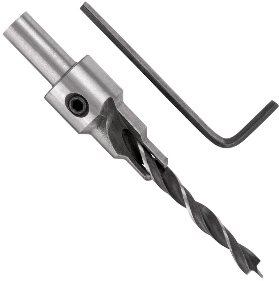 Сверло с зенкером и с ключом HEX для конфирматов (мебельных стяжек) ц/х FIT - фото