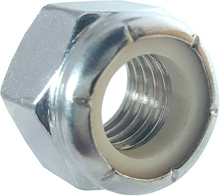 Гайка дюймовая 5/8"-11 UNC с нейлоновой вставкой DIN 985, класс прочности 10 (Grade 8), оцинкованная сталь - фото