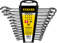 Набор ключей гаечных комбинированных 8-24 мм Hercules Professional Stayer 27085-H12, 12 шт