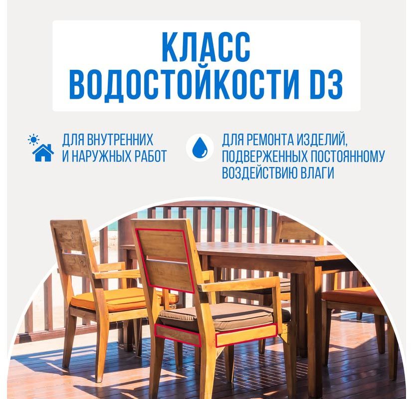 Клей ПВА столярный для дерева D3 500 гр Контакт 25261 - фото