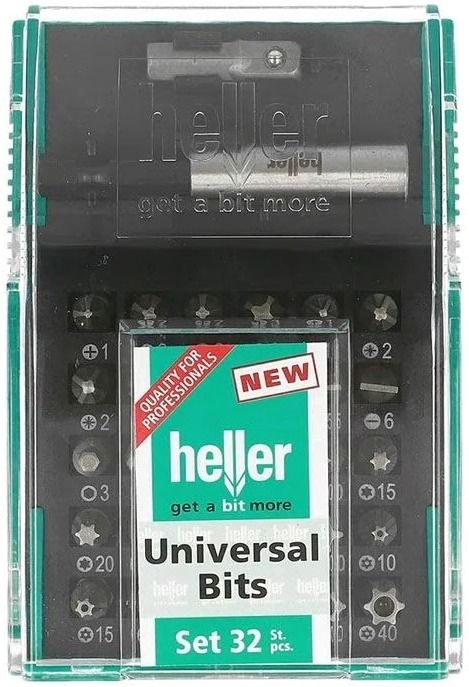 Набор бит торсионных 25 мм C1/4" для винтоверта Heller 28913, 32 предмета в кейсе - фото