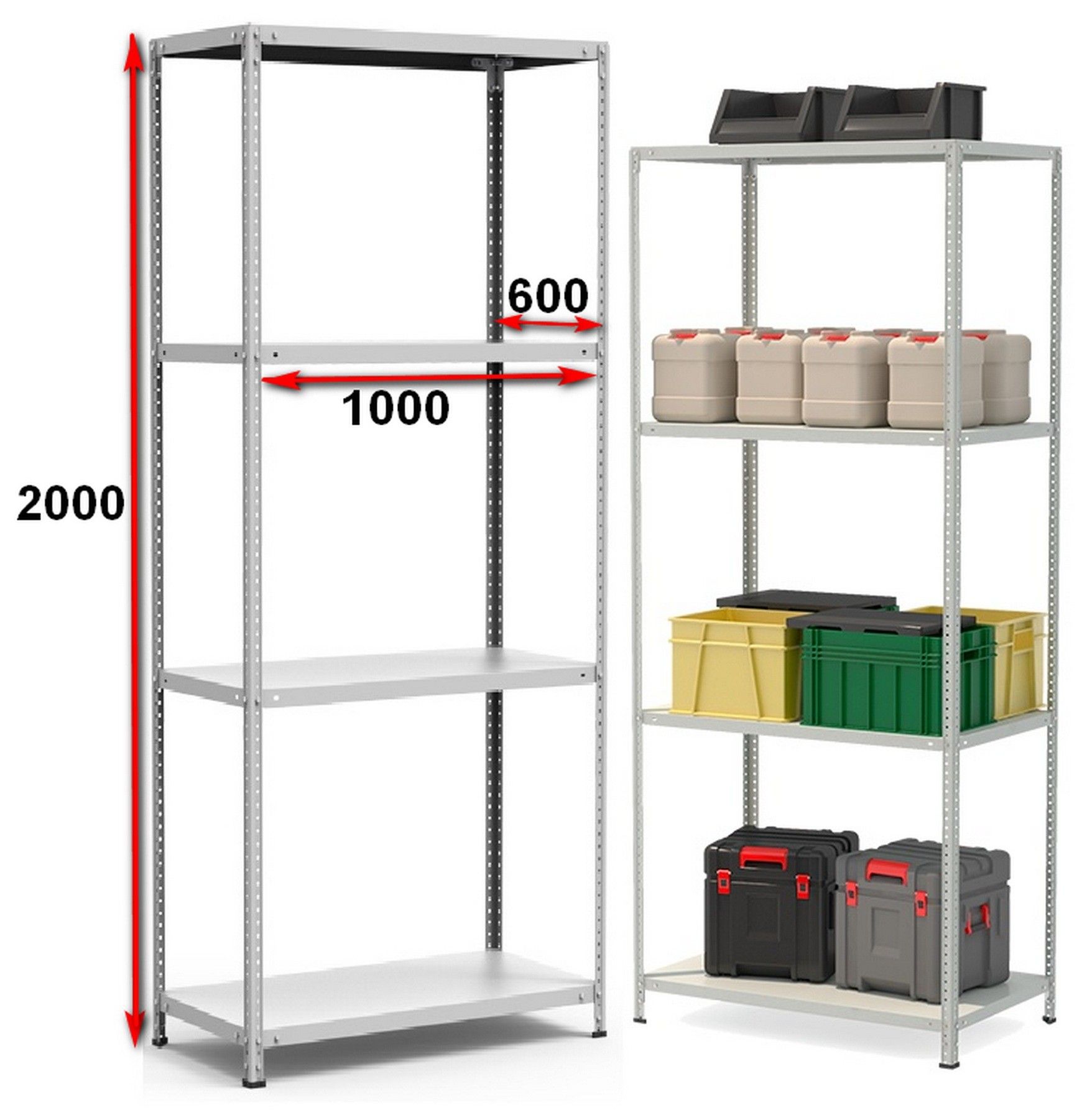 Стеллаж металлический до 145 кг, 4 полки Металл-завод СТФ 1064-2,0 2000х1000х600 мм - фото