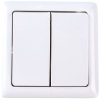 Выключатель двухклавишный ОП Хит 6А IP20 Systeme Electric VA56-232-B