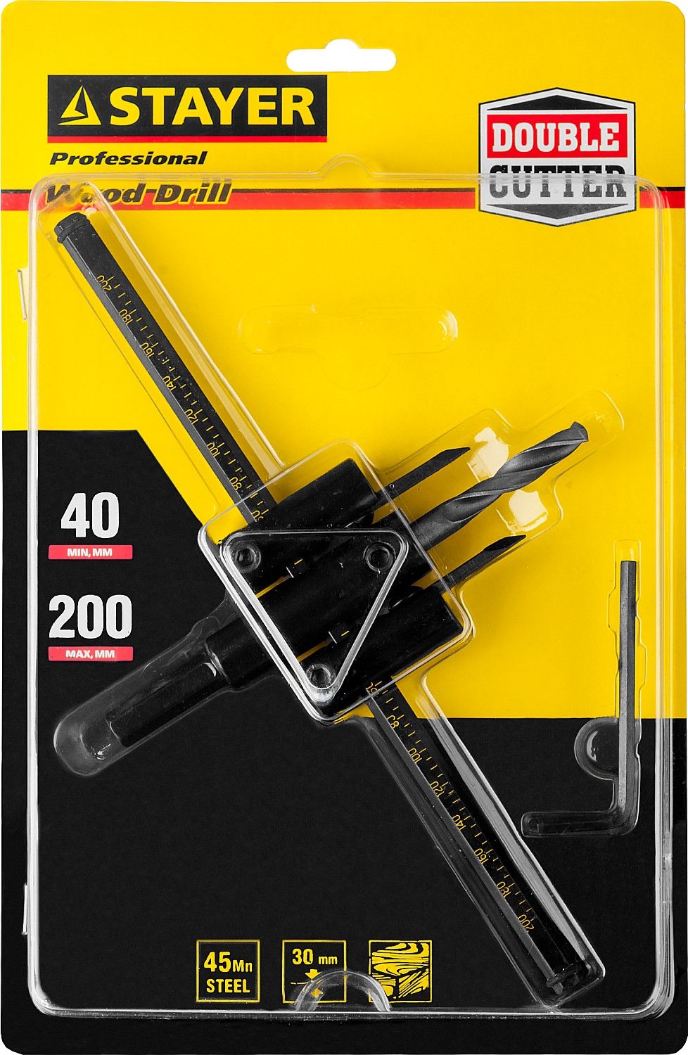 Сверло по дереву регулируемое двурезцовое Балеринка 30-120 мм Stayer 2944 - фото