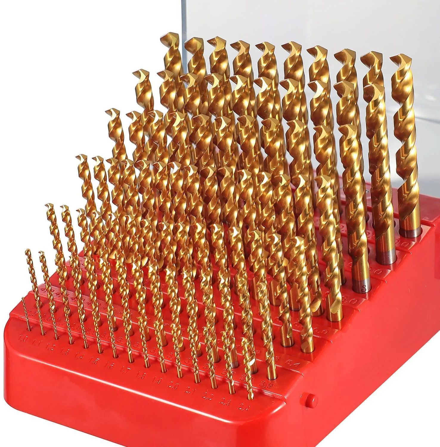 Набор сверл по металлу 1-10 мм HSS-G TiN 118° DIN 338, H-Tools 250223TPRO, 91 шт - фото