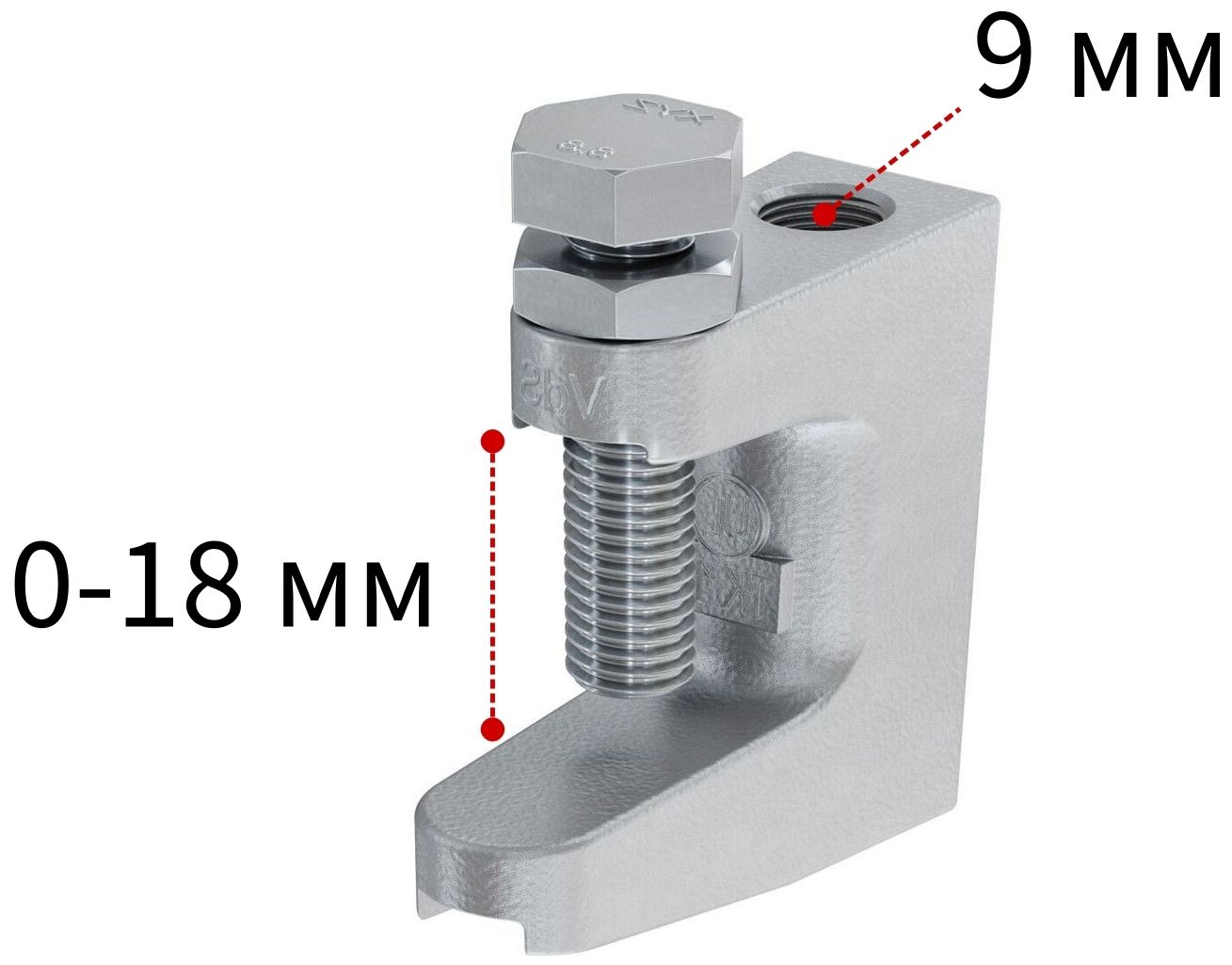Струбцина монтажная для балок Fischer TKL 9 077605, чугун - фото