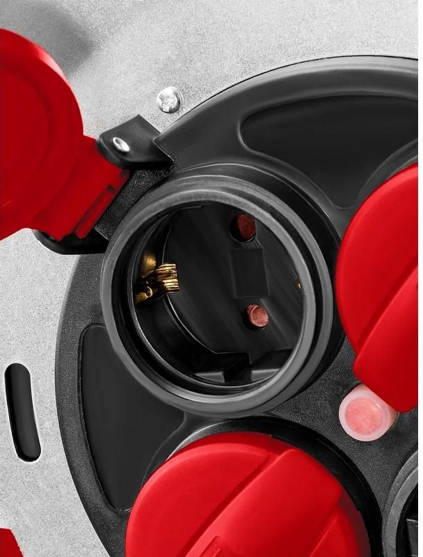 Удлинитель силовой на стальной катушке КГ, 3х2,5 мм², 50 м, 4000 Вт, IP44 K-325 Kraftool 55086-50_z01 - фото