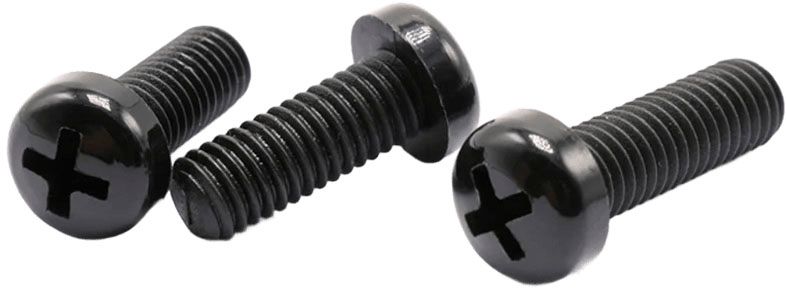 Винт полусфера М3х6, полиамид PA66, черный - фото