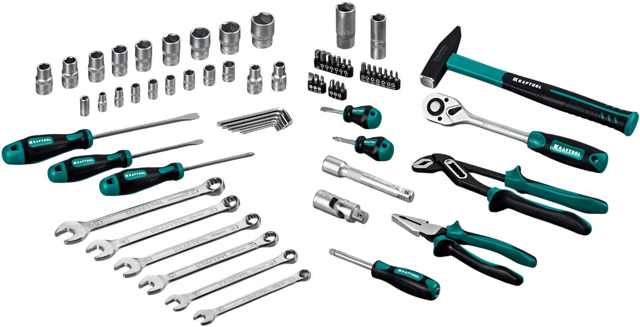 Набор инструмента универсальный 1/2"+1/4" Kraftool Extrem-66 27976-H66_z01, 66 предметов - фото