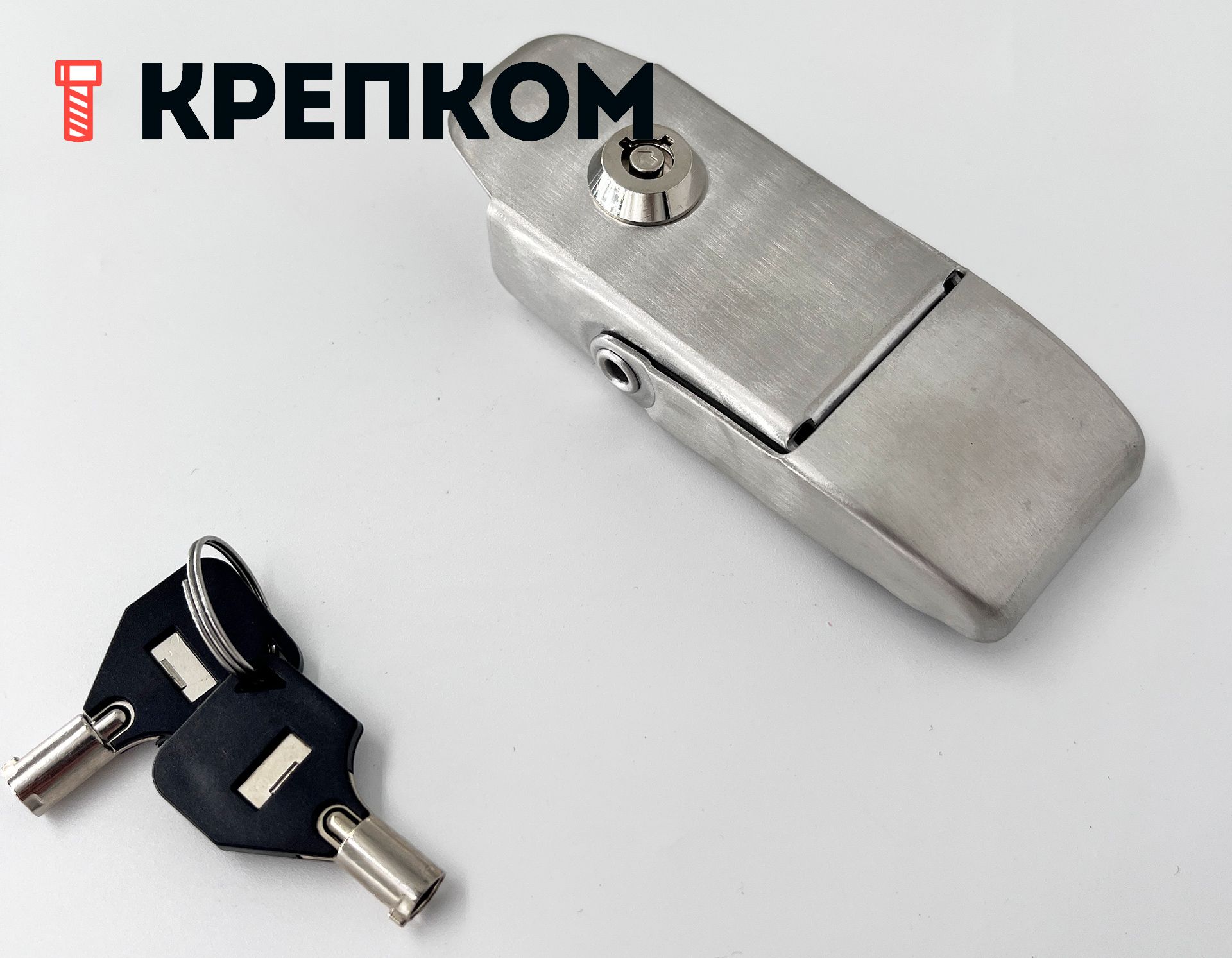 Защелка с замком L=94 B219C-4, нержавеющая сталь А2 - фото